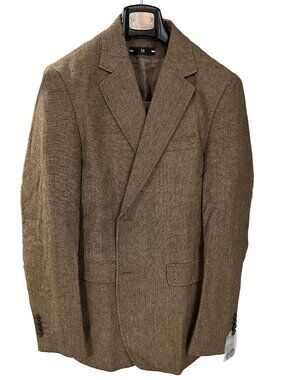 Wehilion Men's 3-Piece Heritage Herringbone Suit - Slim Fit - 40R / 34W - Brown